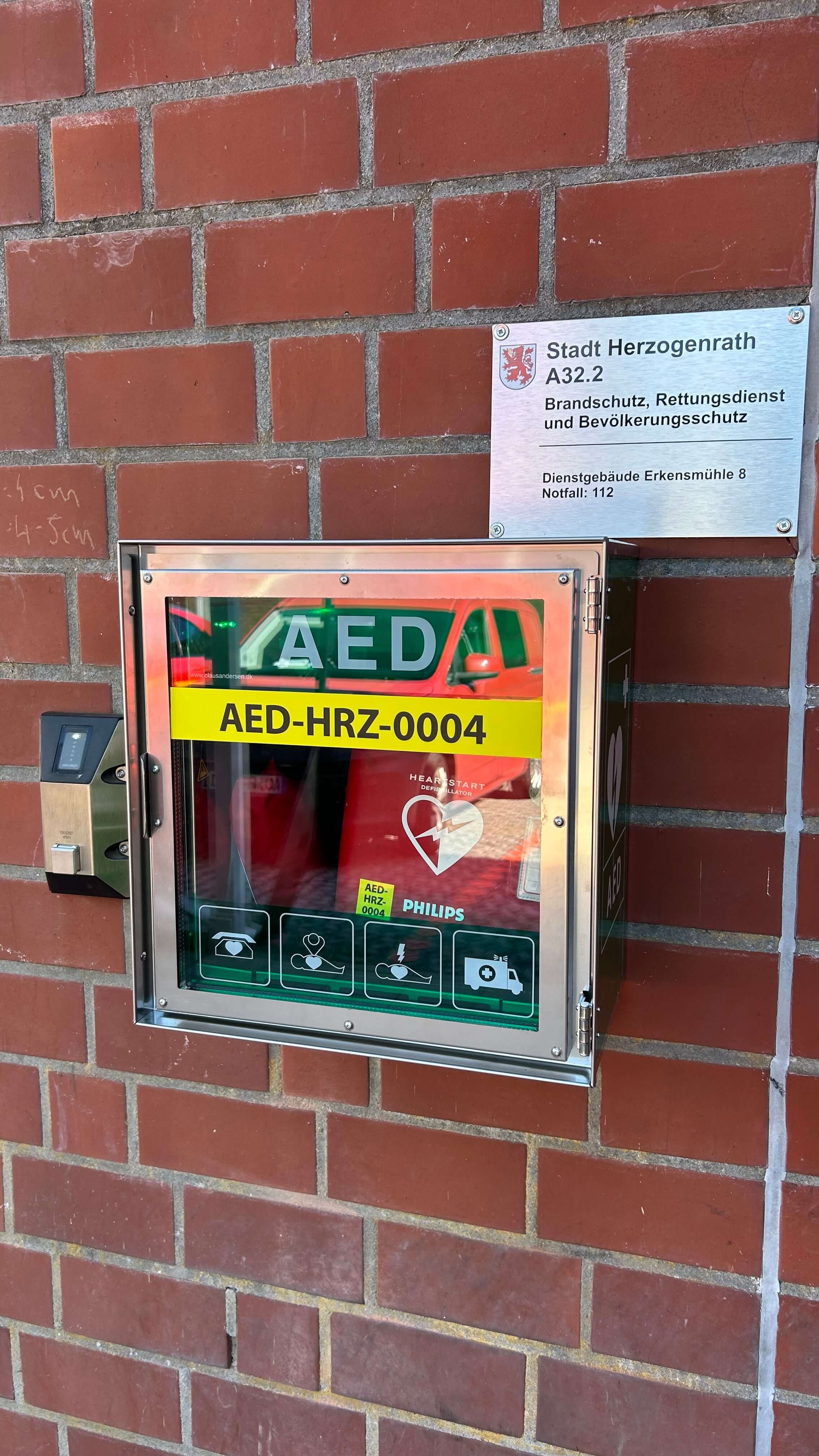 Öffentlicher Defibrillator für Herzogenrath